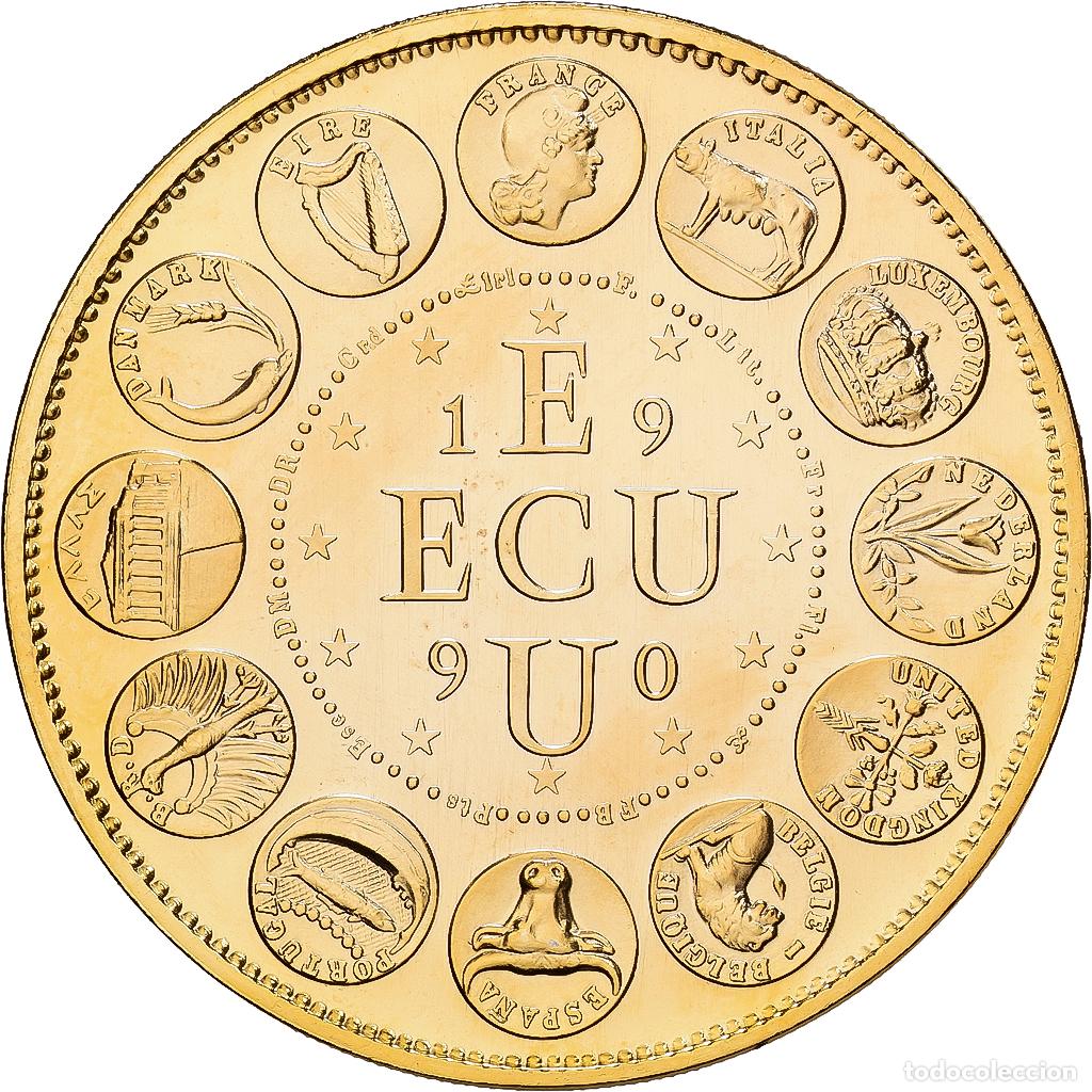 Medallas hist&oacute;ricas: [#1529786] Francia, medalla, Ecu Europa, Marianne, 1990, MDP, Cobre - n&iacute;quel dorado