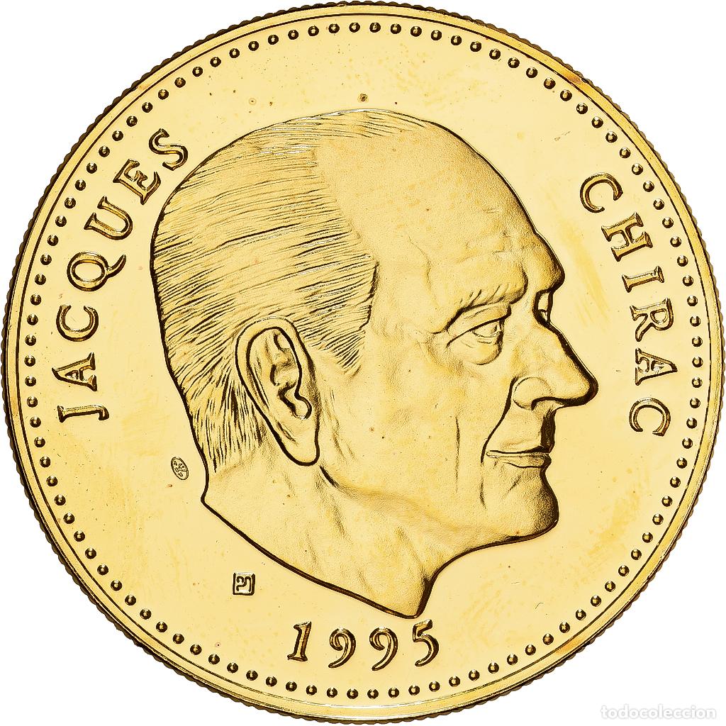 Medallas hist&oacute;ricas: [#1529804] Francia, medalla, Ve R&eacute;publique, Jacques Chirac, 1995, Cobre - n&iacute;quel dorado