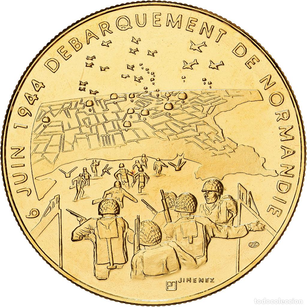 Medallas hist&oacute;ricas: [#1529805] Francia, medalla, 1939-1945, D&eacute;barquement de Normandie, Cobre - n&iacute;quel dorado