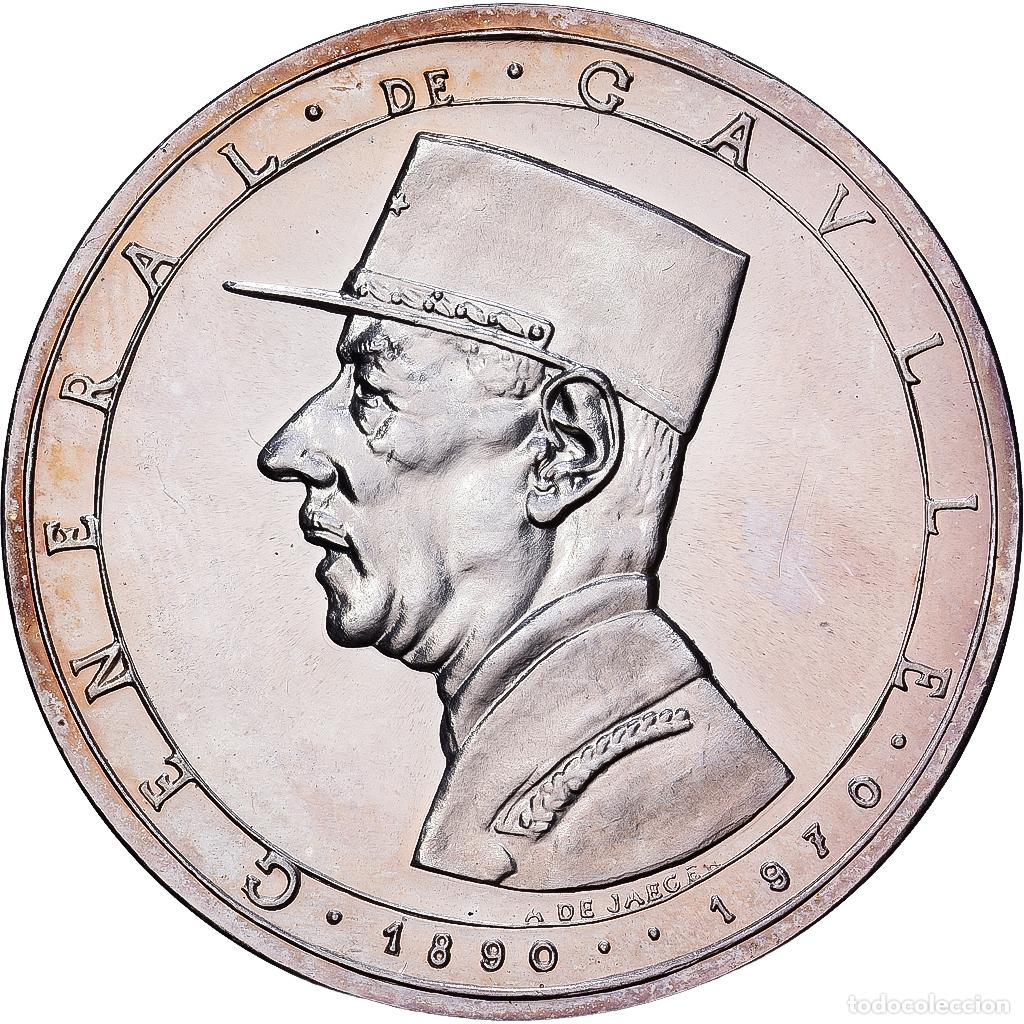 Medallas hist&oacute;ricas: [#1529811] Francia, medalla, M&eacute;morial du G&eacute;n&eacute;ral de Gaulle, 1972, Plata, De Jaeger, EBC