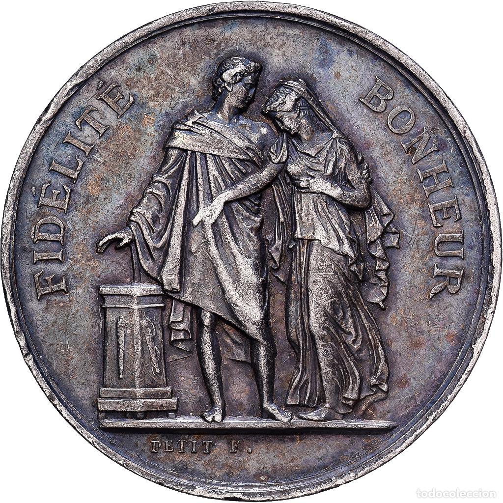 Medallas hist&oacute;ricas: [#1529821] Francia, medalla, Mariage, Fid&eacute;lit&eacute; Bonheur, Plata, Petit, MBC
