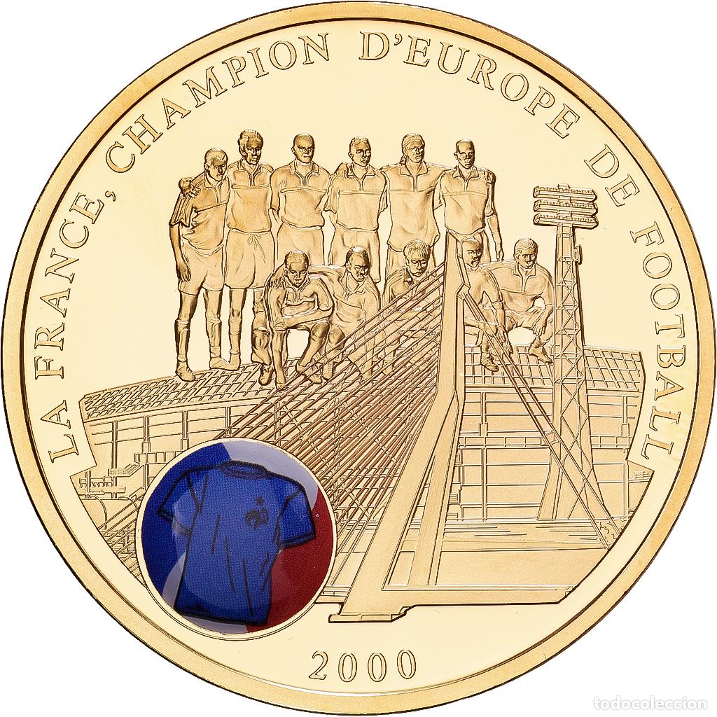 Medallas hist&oacute;ricas: [#1529881] Francia, medalla, Football, la France, Champion d'Europe, 2000, Copper Gilt, SC