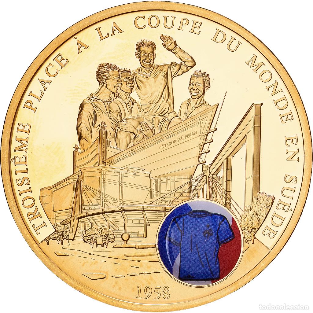 Medallas hist&oacute;ricas: [#1529882] Francia, medalla, Coupe du Monde de Football, Sweden, 1958, Copper Gilt, SC
