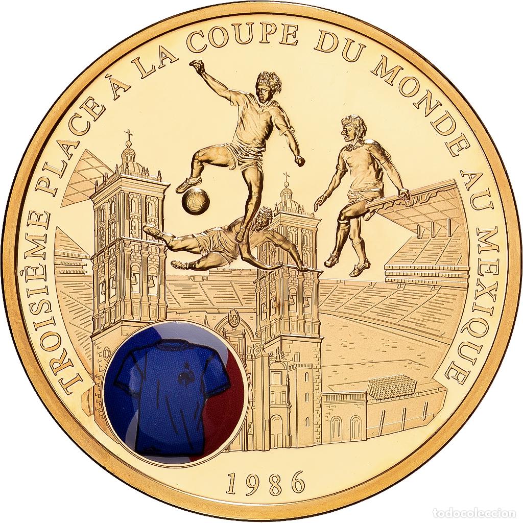 Medallas hist&oacute;ricas: [#1529883] Francia, medalla, Coupe du Monde de Football au Mexique, 1986, Copper Gilt, SC