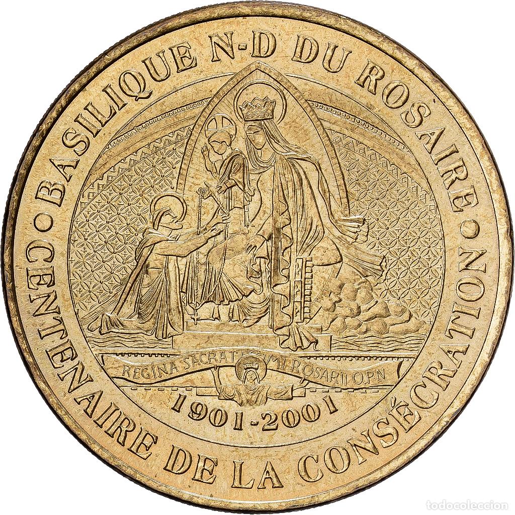 Medallas hist&oacute;ricas: [#1529888] Francia, zeton, Sanctuaire de Notre Dame du Rosaire, Lourdes, 2001, Aluminio y