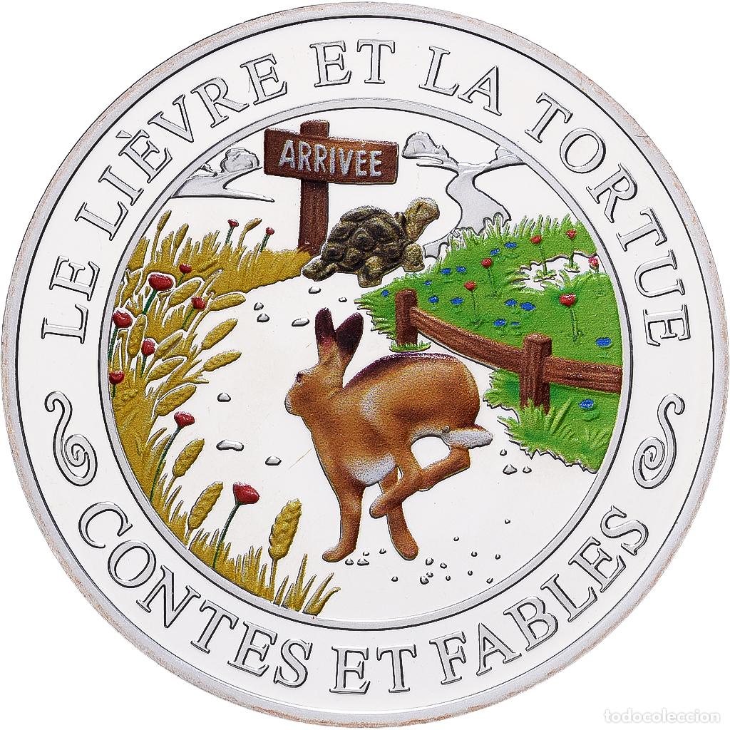 Medallas hist&oacute;ricas: [#1529940] Francia, medalla, Contes et Fables, Le Li&egrave;vre et la Tortue, Plata, FDC