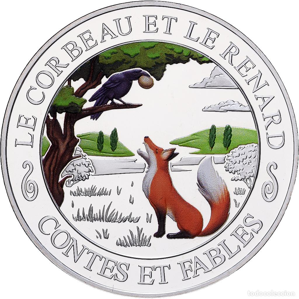 Medallas hist&oacute;ricas: [#1529939] Francia, medalla, Contes et Fables, Le Corbeau et le Renard, Plata, FDC