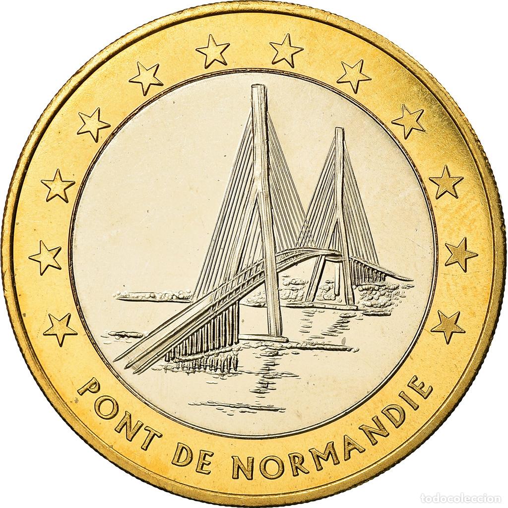 Medallas hist&oacute;ricas: [#719000] Francia, medalla, 10 Euro, Ville du Havre, Pont de Normandie, 1996, FDC