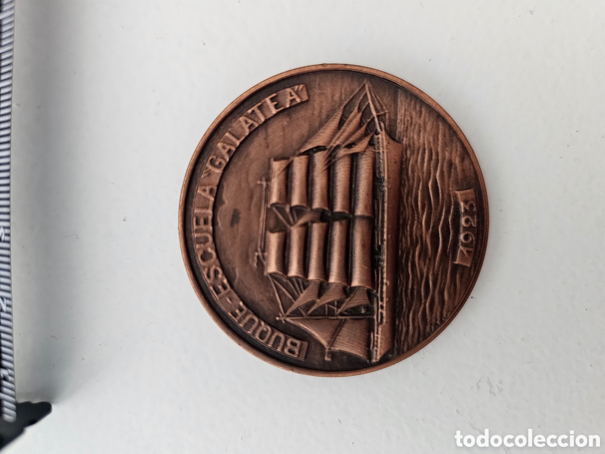 Medallas hist&oacute;ricas: Medalla de cobre Sal&oacute;n N&aacute;utico de Barcelona XXXIII 1994 buque escuela Galatea 1923. Vallmitjana
