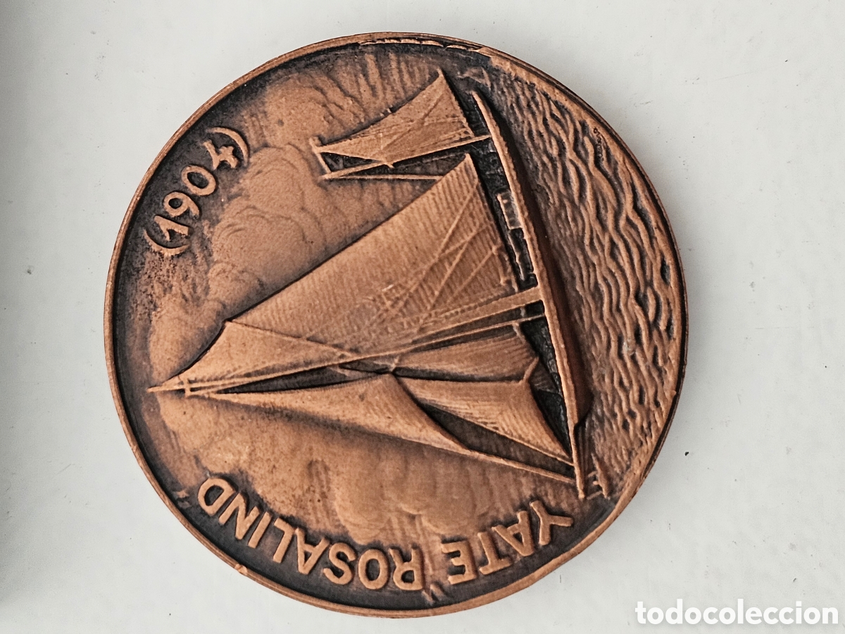 Historische Medaillen: Medalla de cobre del Sal&oacute;n N&aacute;utico de Barcelona XXVIII 1989 Yate Rosalind 1904 1447