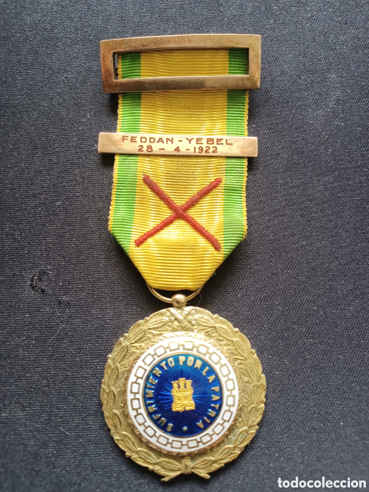 Medallas hist&oacute;ricas: MEDALLA SUFRIMIENTO POR LA PATRIA (ALFONSO XIII) PASADOR FEDDAN-YEBEL 28-4-1922 HERIDO EN COMBATE