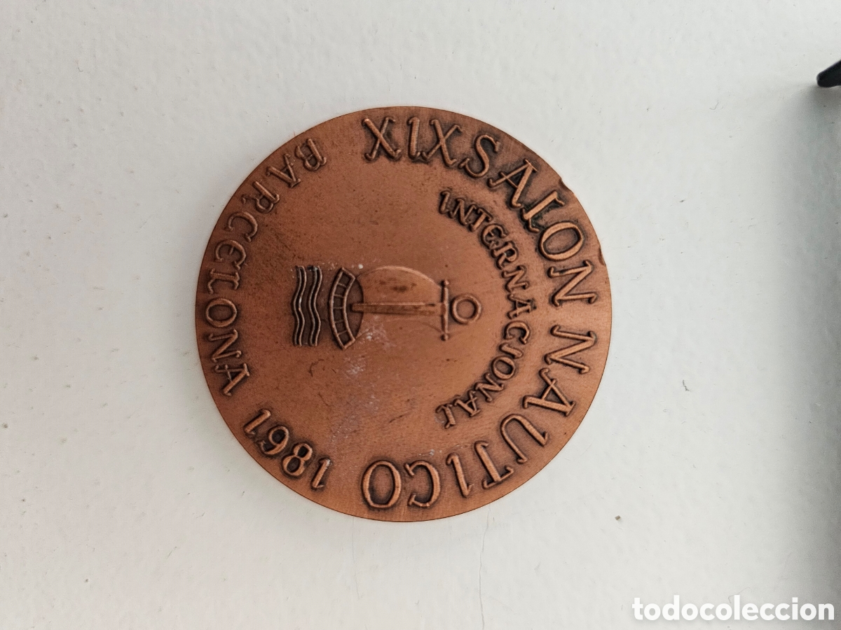 Medallas hist&oacute;ricas: Medalla de cobre del Sal&oacute;n N&aacute;utico de Barcelona XIX 1981 Vapor General Armero 1853 1er buque h&eacute;lice