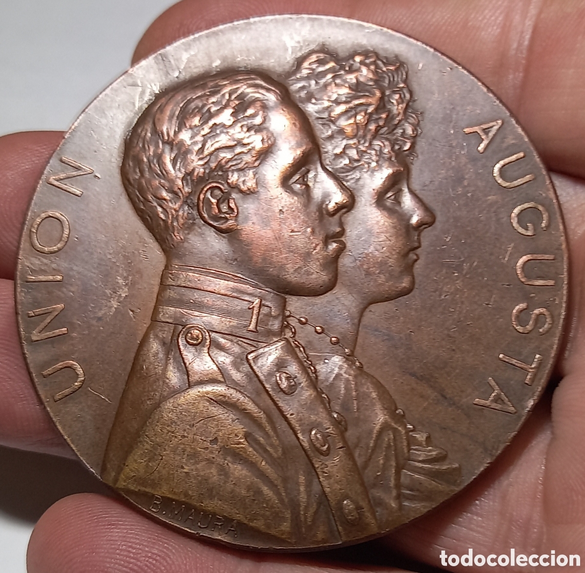 Medallas hist&oacute;ricas: MEDALLA HIST&Oacute;RICA. UNI&Oacute;N AUGUSTA DE ALFONSO XIII Y VICTORIA EUGENIA DE BATTENBERG. 1906.
