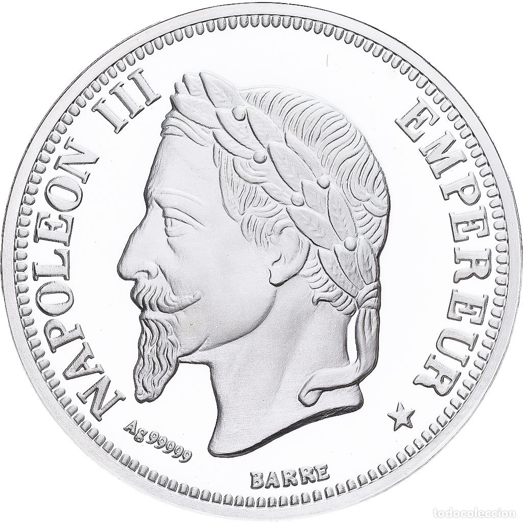 Medallas hist&oacute;ricas: [#1214005] Francia, medalla, Reproduction de la 5 Francs Napol&eacute;on III 1861, Plata, FDC