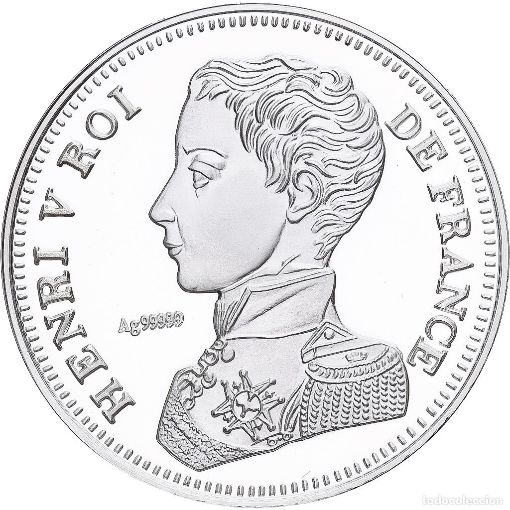 Medallas hist&oacute;ricas: [#1214003] Francia, medalla, Reproduction de la 5 Francs Henri V 1831, Plata, FDC