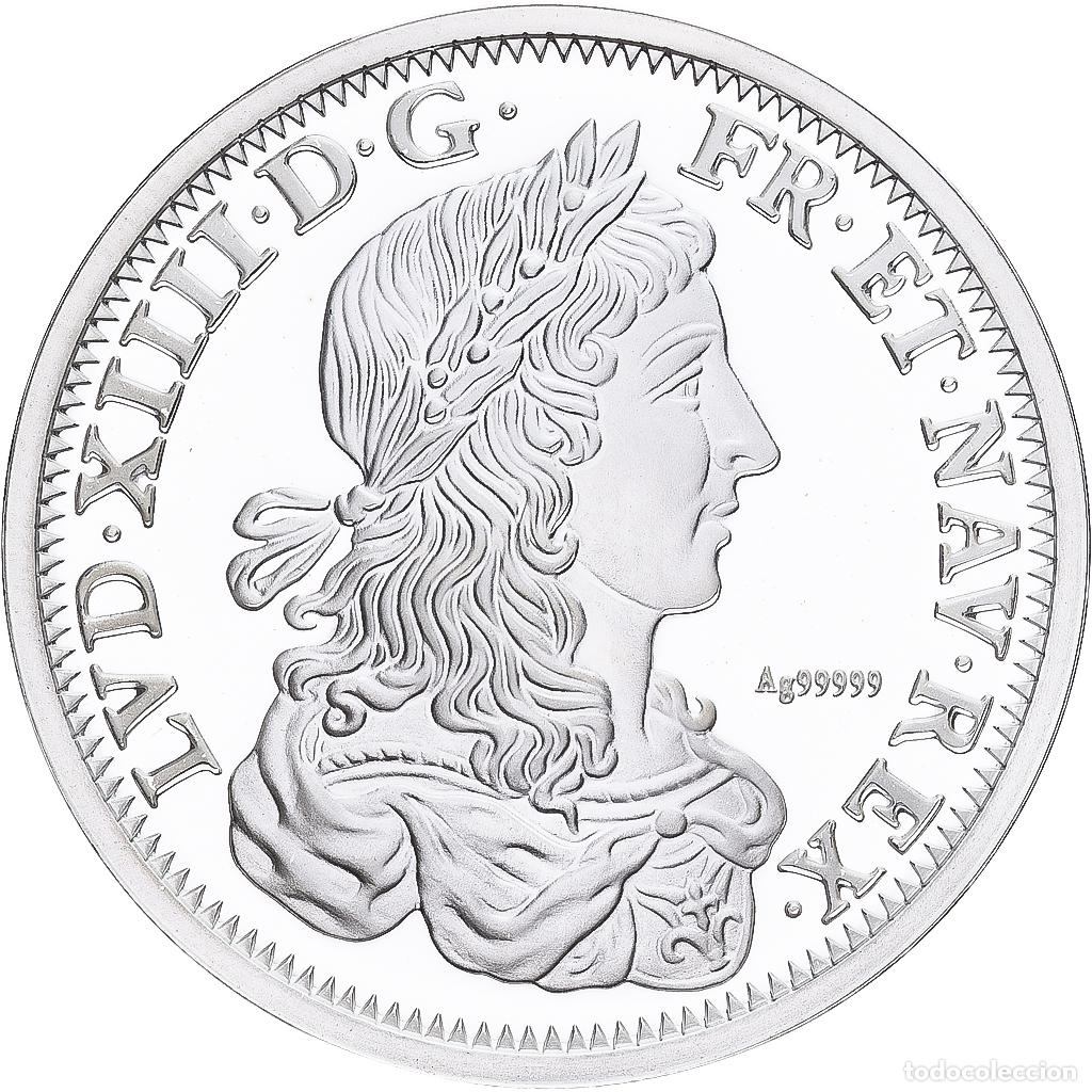 Medallas hist&oacute;ricas: [#1214011] Francia, medalla, Reproduction du Lis d'Argent 1656 Paris, Louis XIV, Plata, FDC