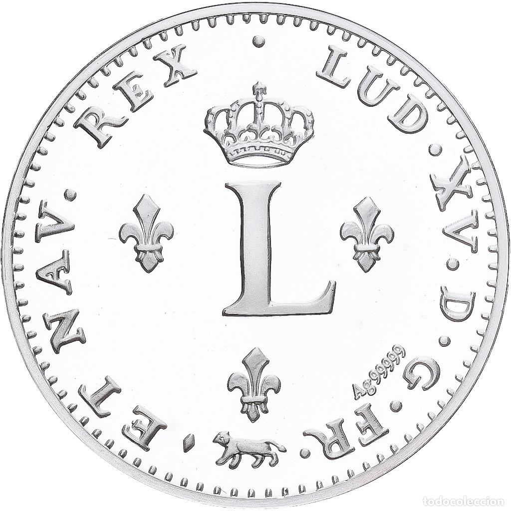 Medallas hist&oacute;ricas: [#1214013] Francia, medalla, Reproduction du Double Sol 1739, Louis XV, Plata, FDC