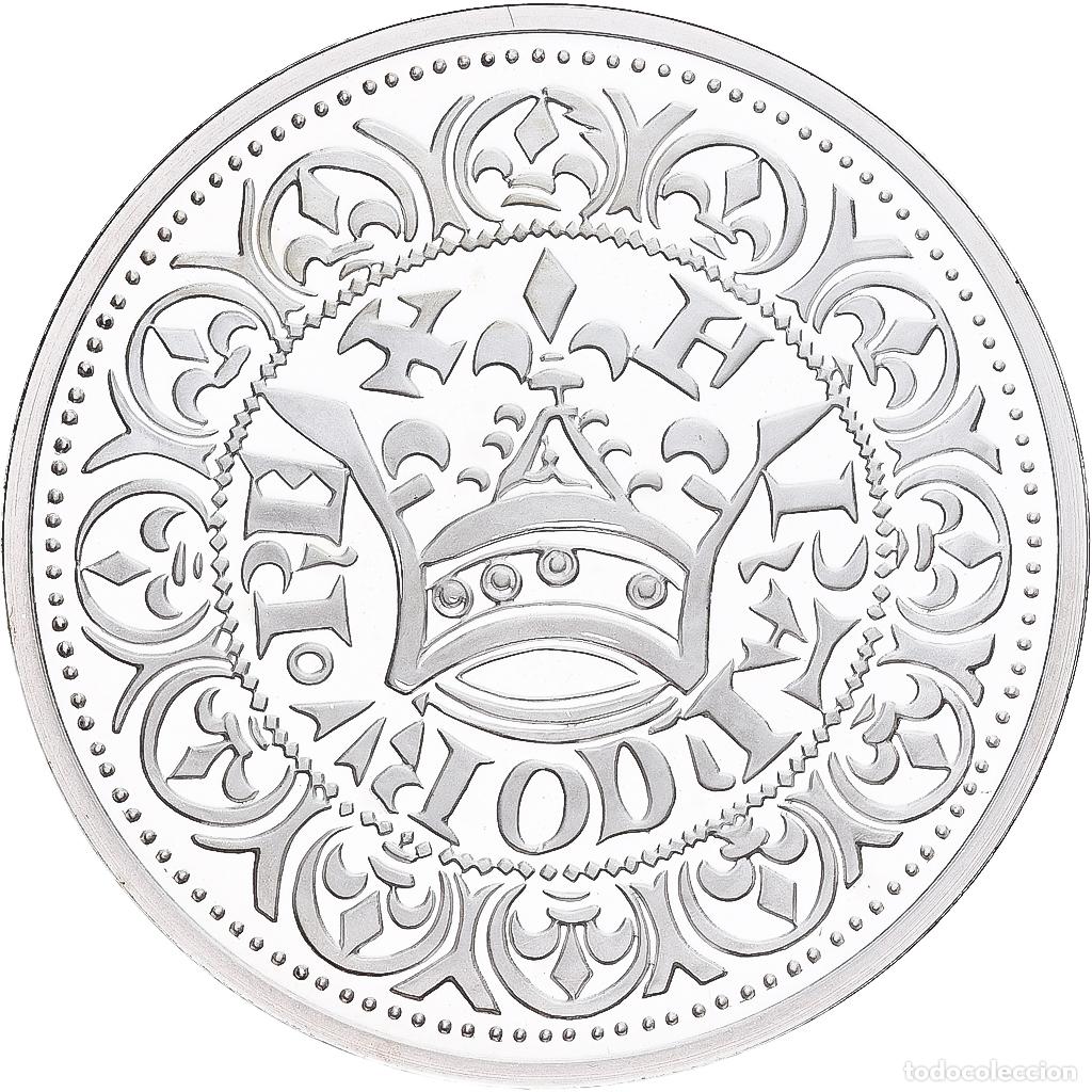 Medallas hist&oacute;ricas: [#1214020] Francia, medalla, Reproduction du Gros Blanc &agrave; la Couronne, Jean II Le Bon
