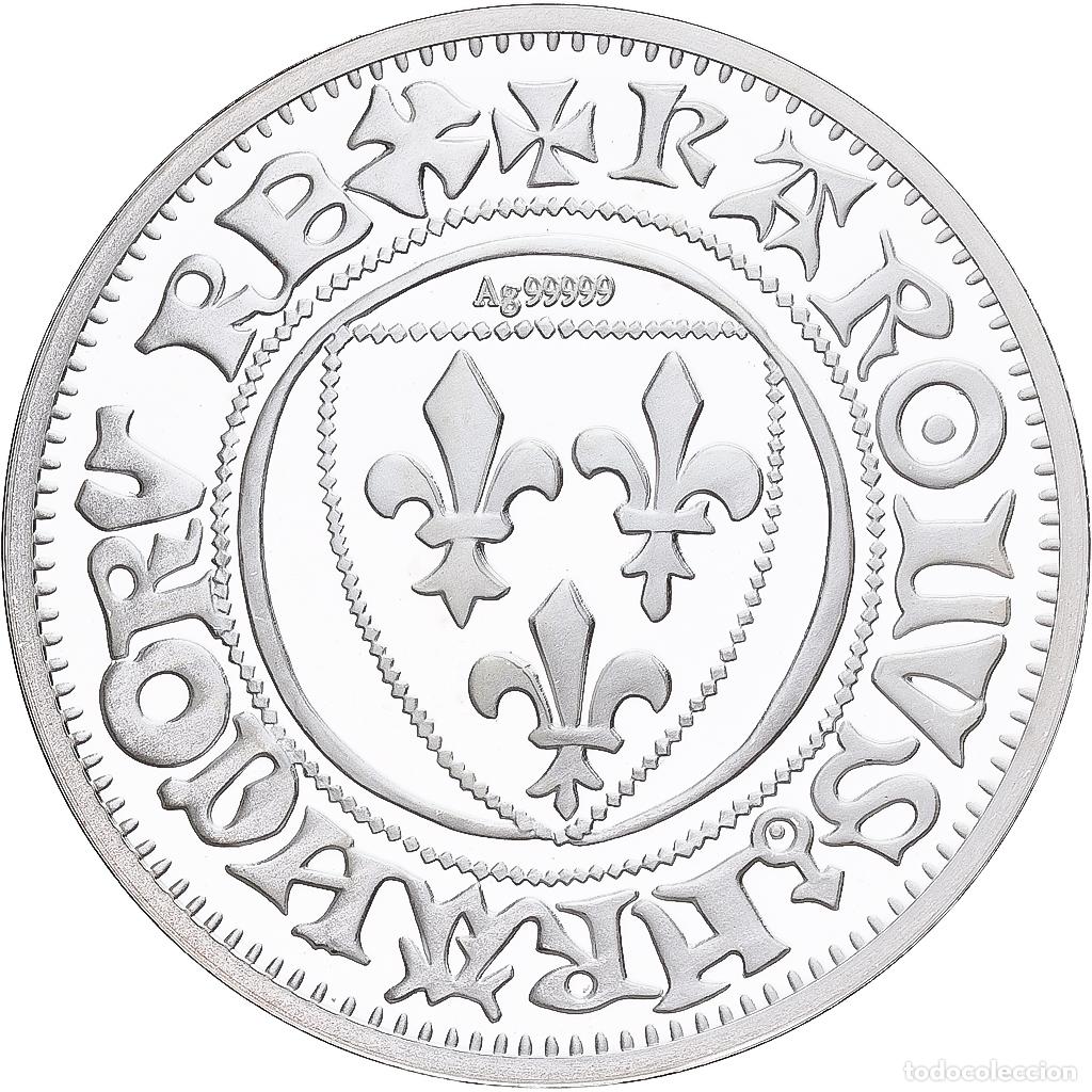 Medallas hist&oacute;ricas: [#1214023] Francia, medalla, Reproduction du Blanc Gu&eacute;nard, Charles VI, Plata, FDC
