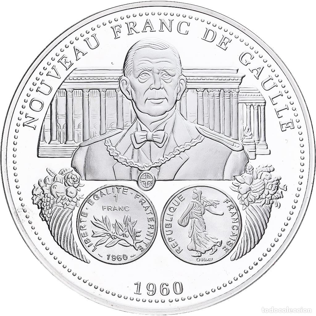 Medallas hist&oacute;ricas: [#1213993] Francia, medalla, Nouveau Franc De Gaulle, Plata, FDC
