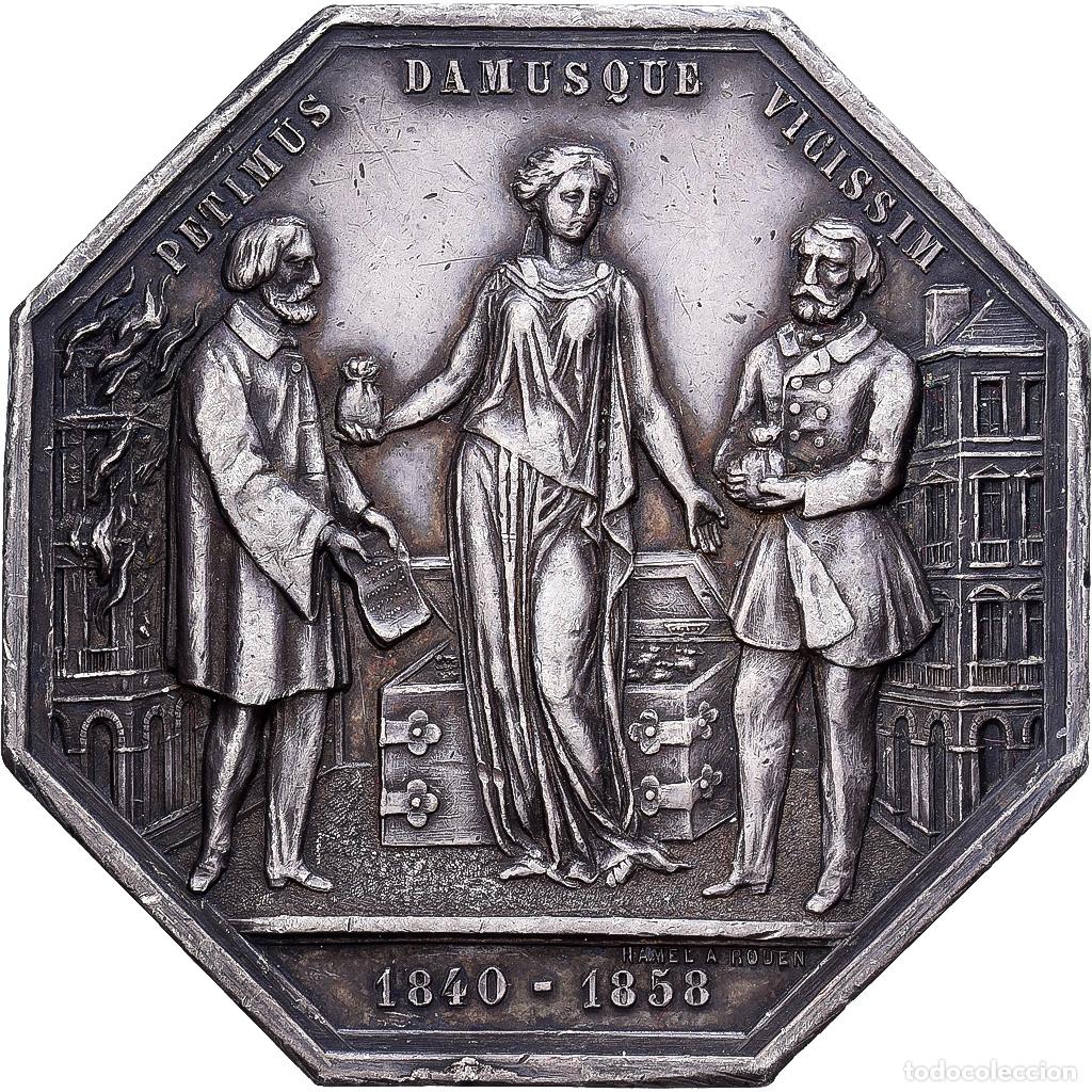 Medallas hist&oacute;ricas: [#1214356] Francia, medalla, Assurances contre l'Incendie, La Cl&eacute;mentine, 1858, Plata