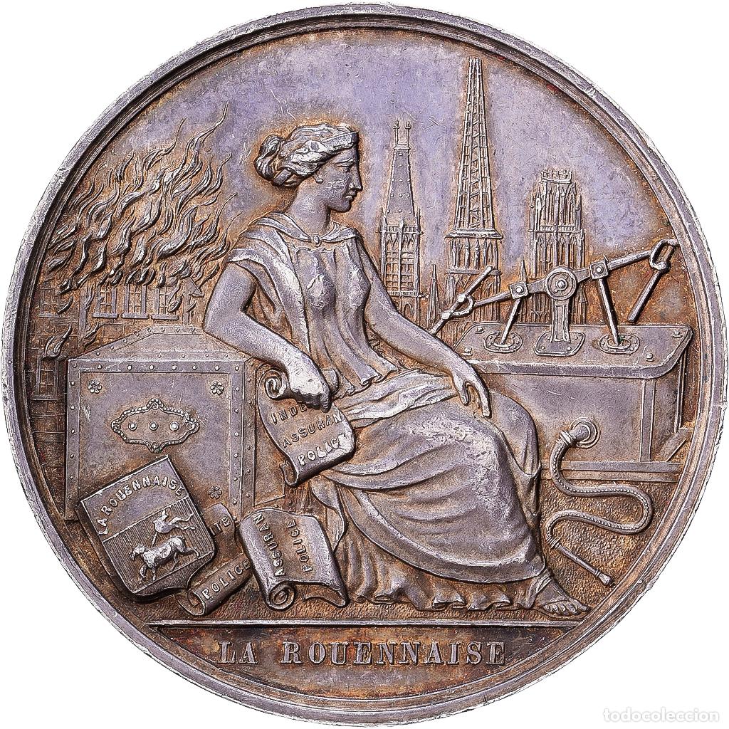 Medallas hist&oacute;ricas: [#1214325] Francia, zeton, La Rouennaise, Mutuelle contre l'Incendie, Plata, EBC