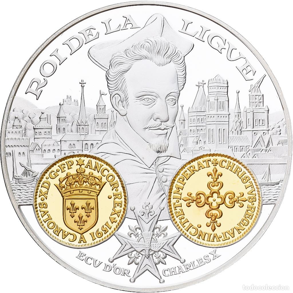 Medallas hist&oacute;ricas: [#1214052] Francia, medalla, Histoire Mon&eacute;taire, Ecu d'Or Charles X, Plata, FDC