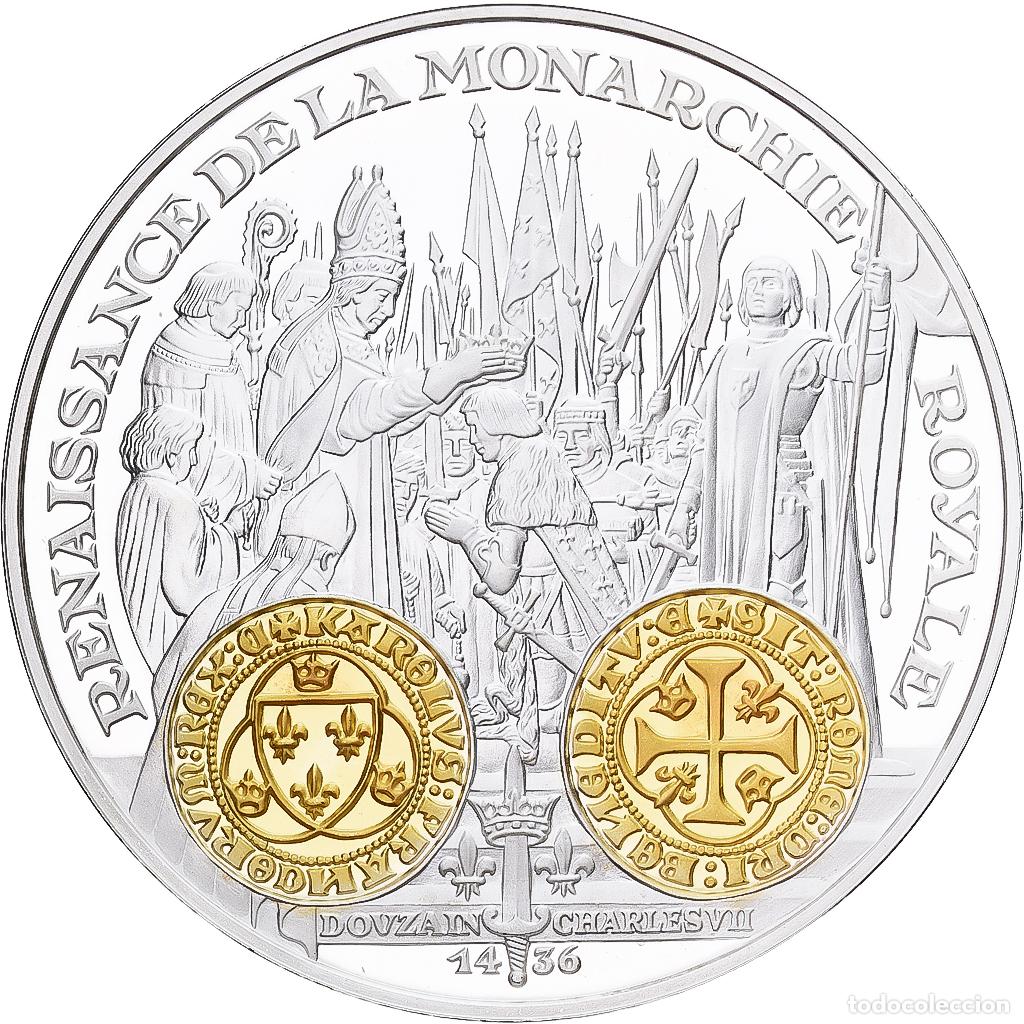 Medallas hist&oacute;ricas: [#1214058] Francia, medalla, Histoire Mon&eacute;taire, Douzain Charles VII, Plata, FDC