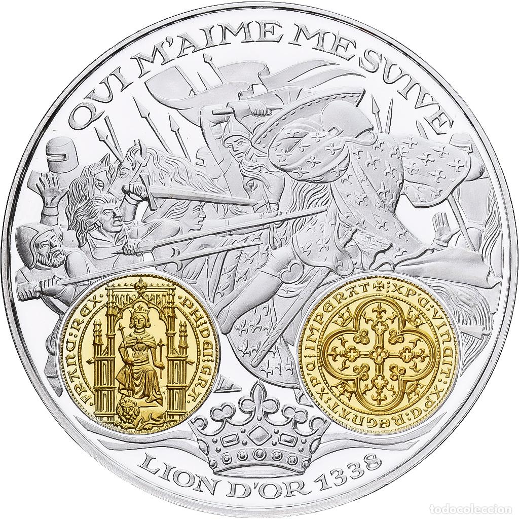 Medallas hist&oacute;ricas: [#1214064] Francia, medalla, Histoire Mon&eacute;taire, Lion d'Or, Plata, FDC