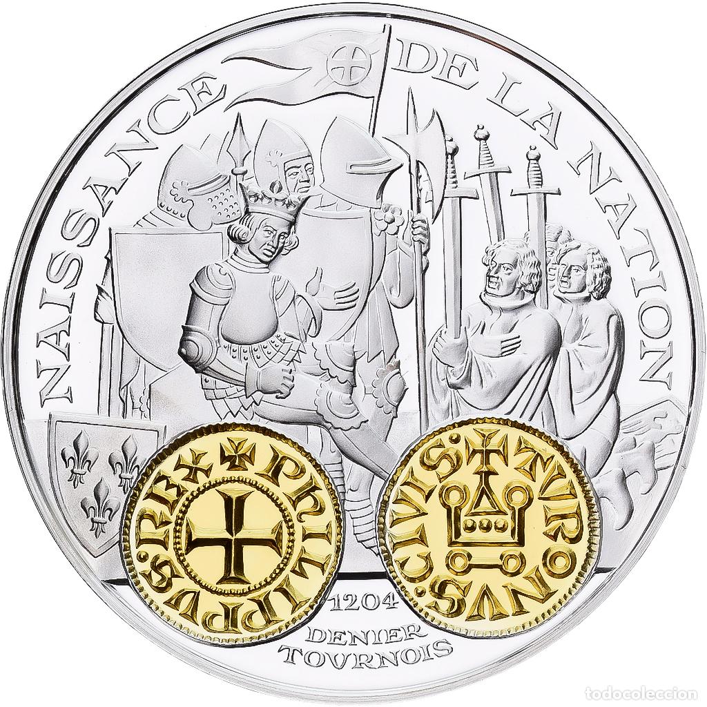 Medallas hist&oacute;ricas: [#1214073] Francia, medalla, Histoire Mon&eacute;taire, Denier Tournois Philippe-Auguste, Plata
