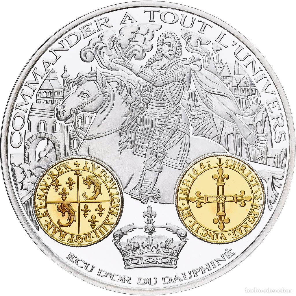 Medallas hist&oacute;ricas: [#1214074] Francia, medalla, Histoire Mon&eacute;taire, Ecu d'Or du Dauphin&eacute;, Plata, FDC