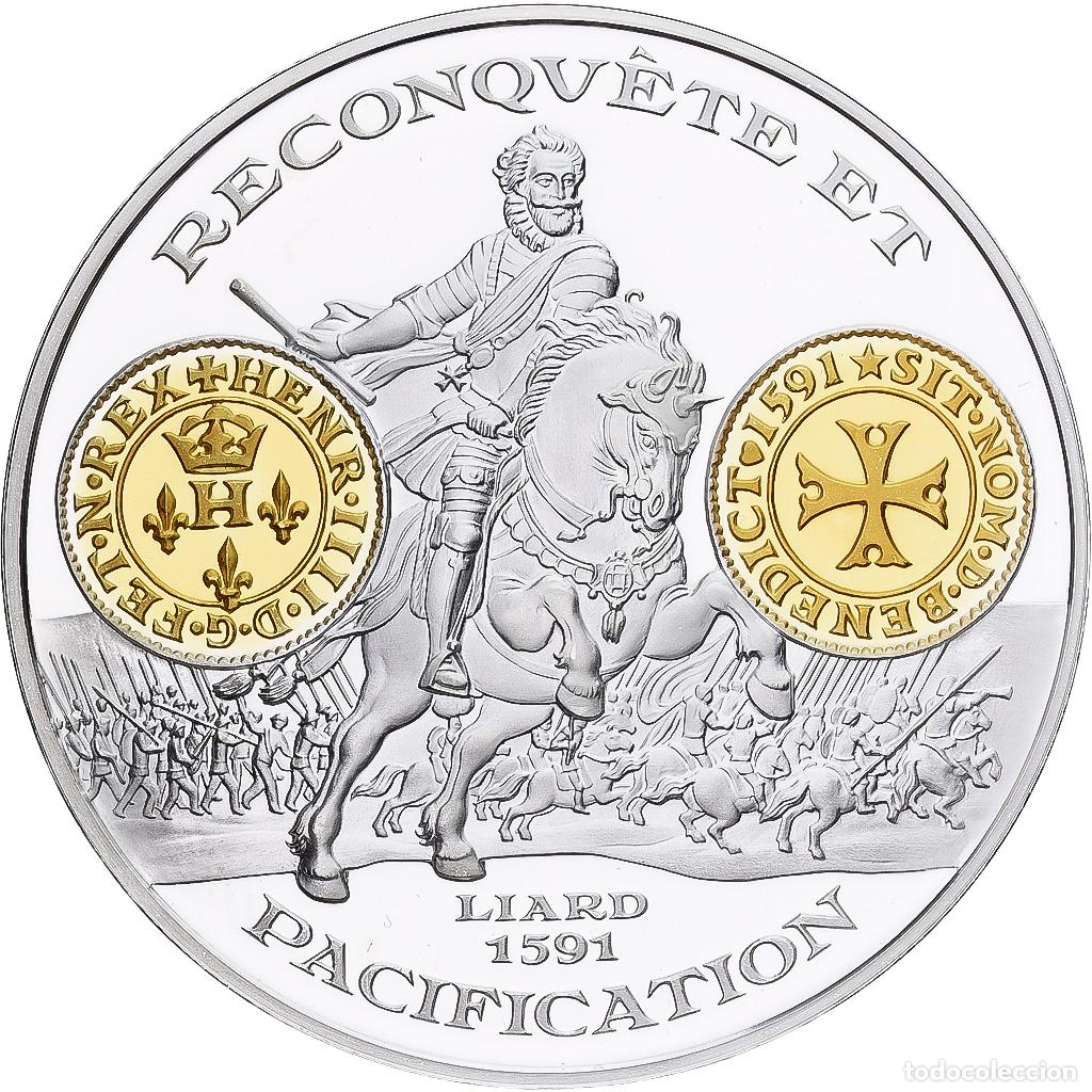 Medallas hist&oacute;ricas: [#1214078] Francia, medalla, Histoire Mon&eacute;taire, Liard, Plata, FDC