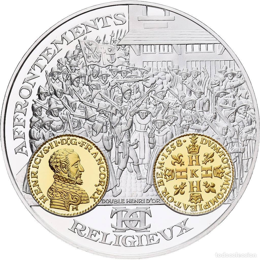 Medallas hist&oacute;ricas: [#1214083] Francia, medalla, Histoire Mon&eacute;taire, Double Henri d'Or, Plata, FDC