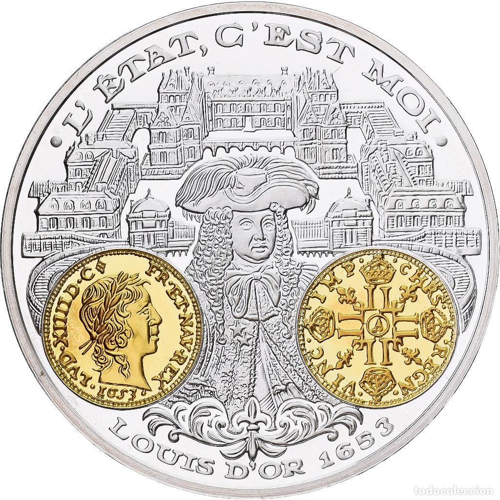 Medallas hist&oacute;ricas: [#1214082] Francia, medalla, Histoire Mon&eacute;taire, Louis d'Or 1653, Plata, FDC