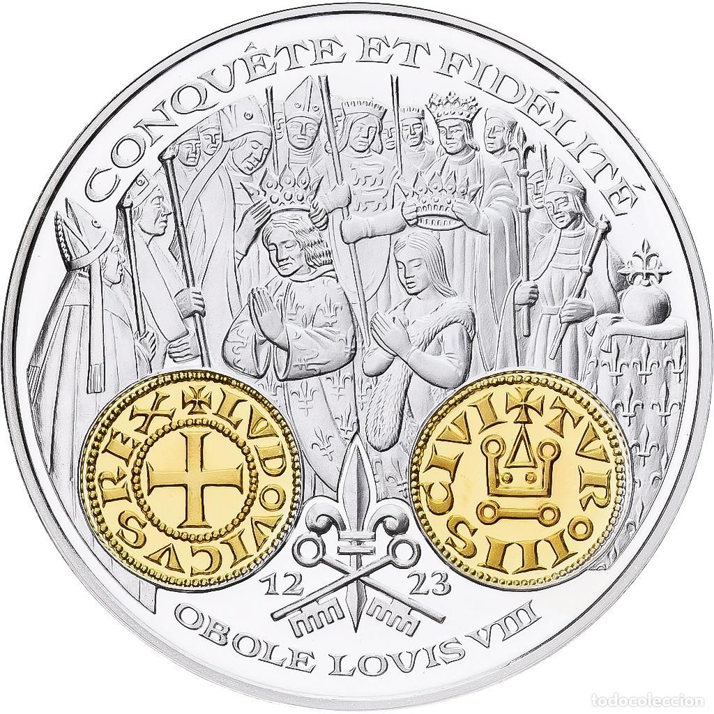 Medallas hist&oacute;ricas: [#1214095] Francia, medalla, Histoire Mon&eacute;taire, Obole Louis VIII, Plata, FDC