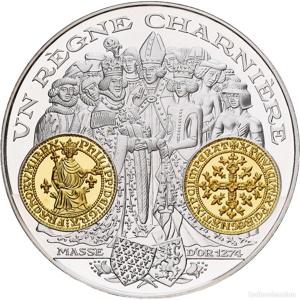 Medallas hist&oacute;ricas: [#1214115] Francia, medalla, Histoire Mon&eacute;taire, Masse d'Or, Plata, FDC