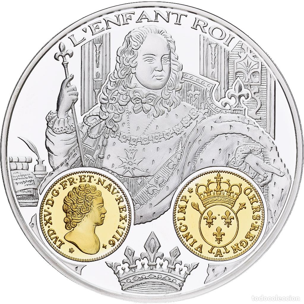 Medallas hist&oacute;ricas: [#1214118] Francia, medalla, Histoire Mon&eacute;taire, Louis d'Or aux Insignes, Plata, FDC