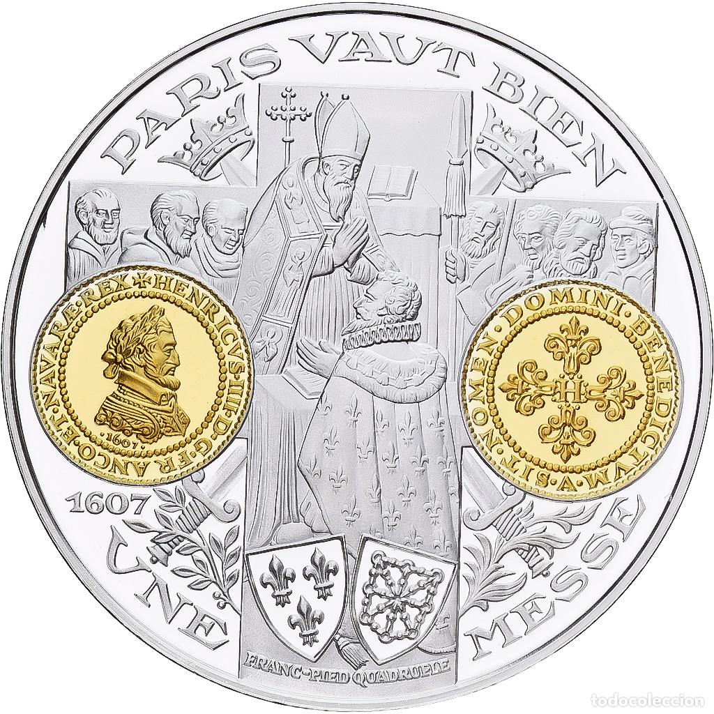 Medallas hist&oacute;ricas: [#1214119] Francia, medalla, Histoire Mon&eacute;taire, Franc-Pied Quadruple, Plata, FDC