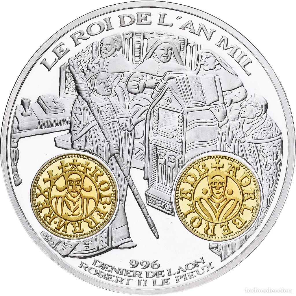 Medallas hist&oacute;ricas: [#1214125] Francia, medalla, Histoire Mon&eacute;taire, Denier de Laon, Robert II le Pieux