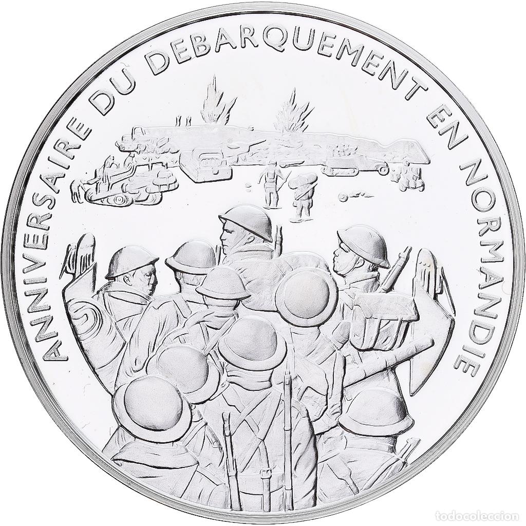 Medallas hist&oacute;ricas: [#1214145] Francia, medalla, Anniversaire du D&eacute;barquement de Normandie, Plata, FDC