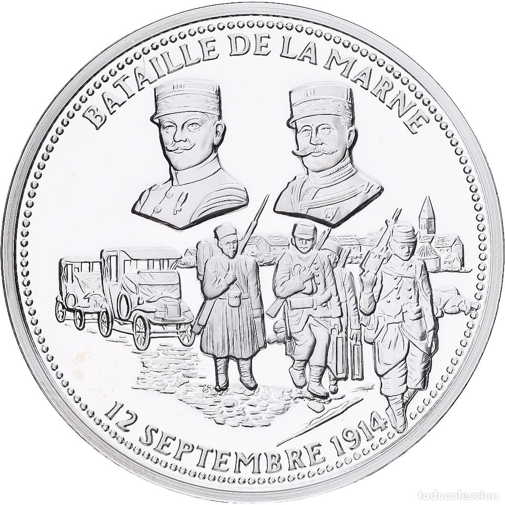 Medallas hist&oacute;ricas: [#1214153] Francia, medalla, Bataille de la Marne, septembre 1914, Plata, FDC