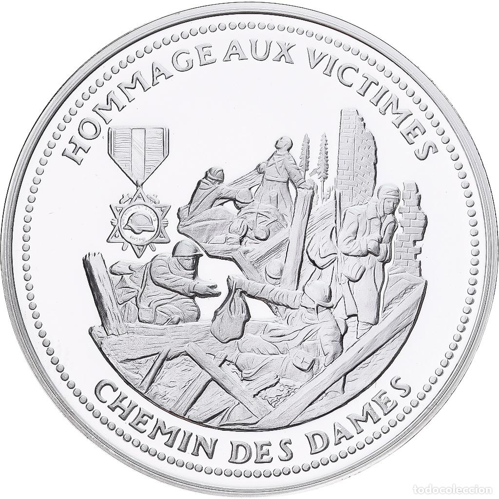 Medallas hist&oacute;ricas: [#1214151] Francia, medalla, Centenaire Premi&egrave;re Guerre Mondiale, Chemin des Dames, Plata