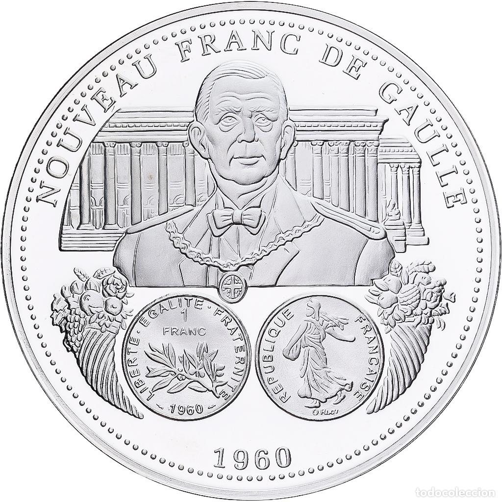 Medallas hist&oacute;ricas: [#1214165] Francia, medalla, Nouveau Franc De Gaulle, Plata, FDC