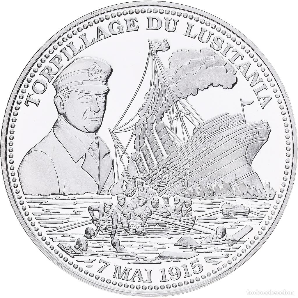 Medallas hist&oacute;ricas: [#1214168] Francia, medalla, Torpillage du Lusitania, Plata, FDC