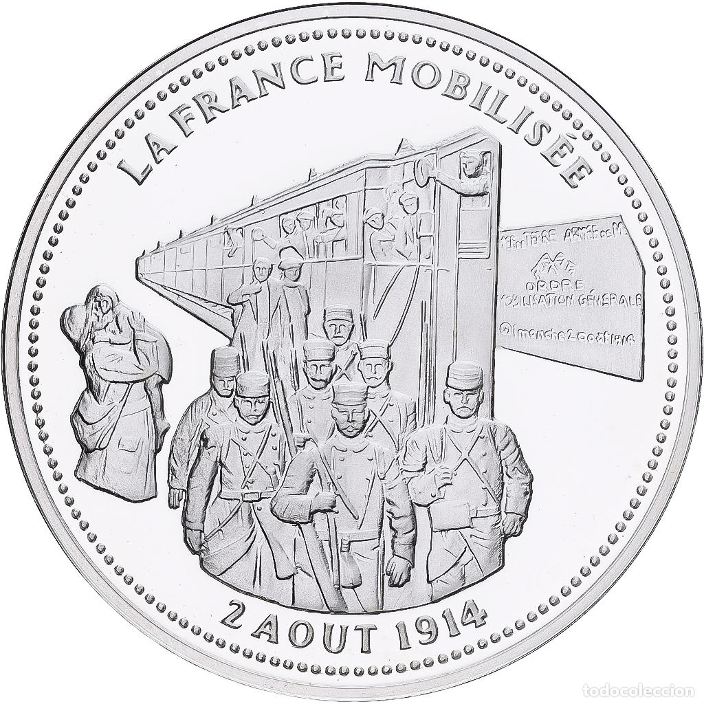 Medallas hist&oacute;ricas: [#1214189] Francia, medalla, Premi&egrave;re Guerre Mondiale, La France Mobilis&eacute;e, Plata, FDC