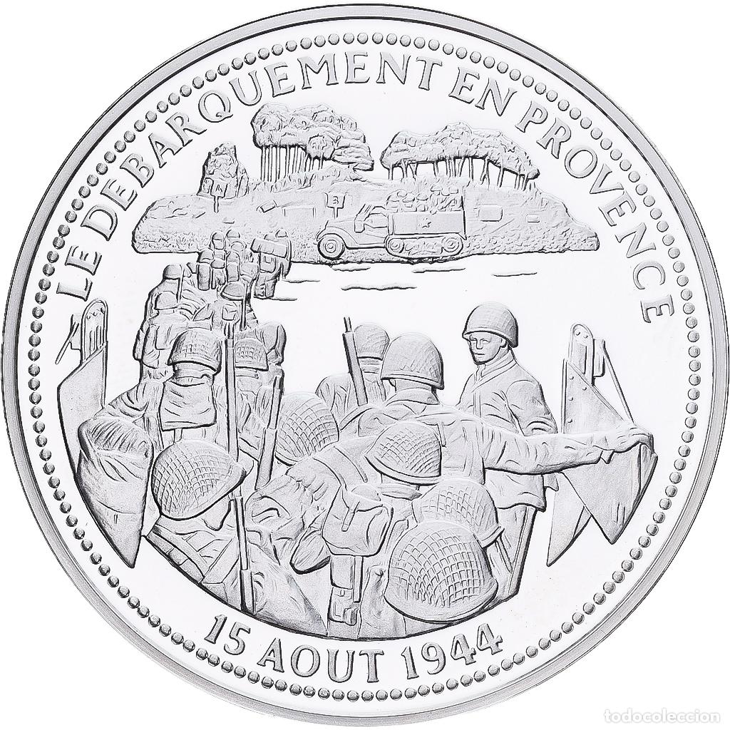 Medallas hist&oacute;ricas: [#1214181] Francia, medalla, Le D&eacute;barquement en Provence, Plata, FDC
