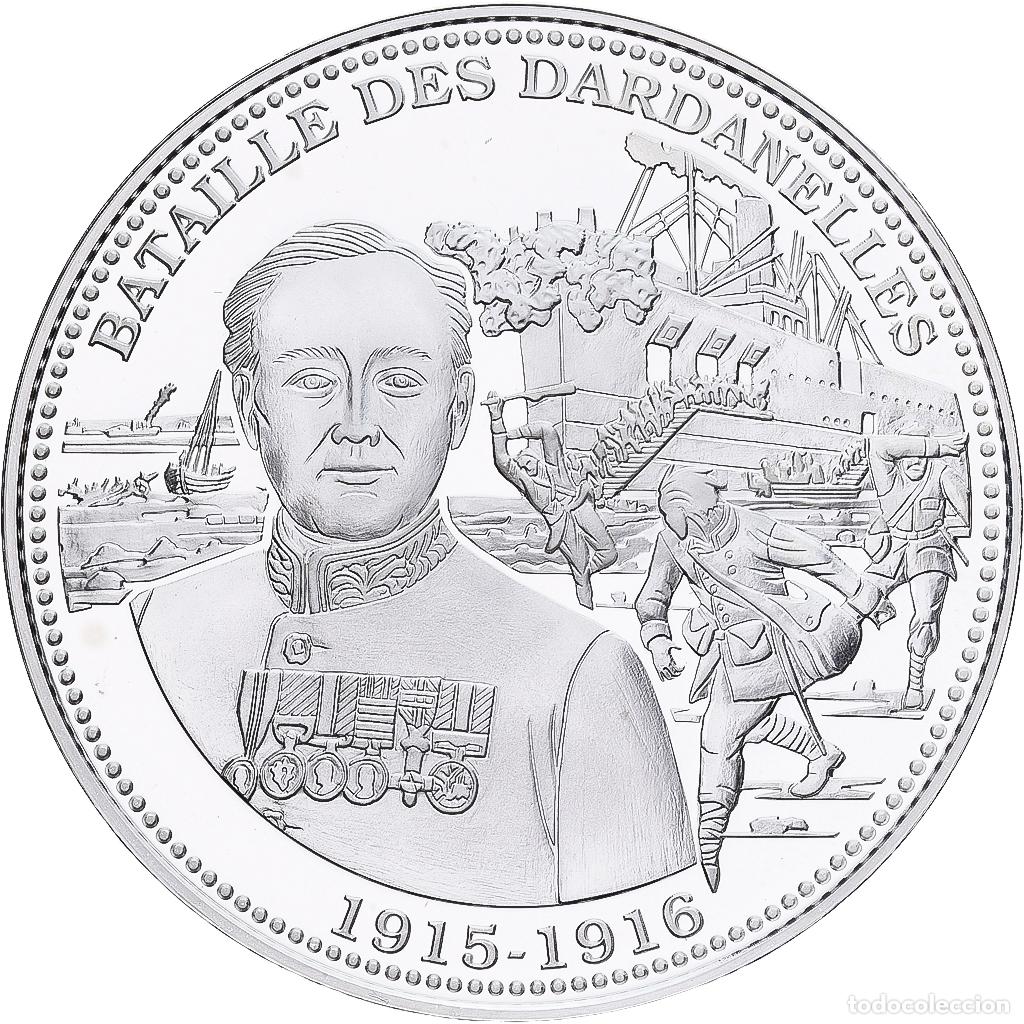 Medallas hist&oacute;ricas: [#1214185] Francia, medalla, Centenaire Premi&egrave;re Guerre Mondiale, Les Dardanelles, Plata