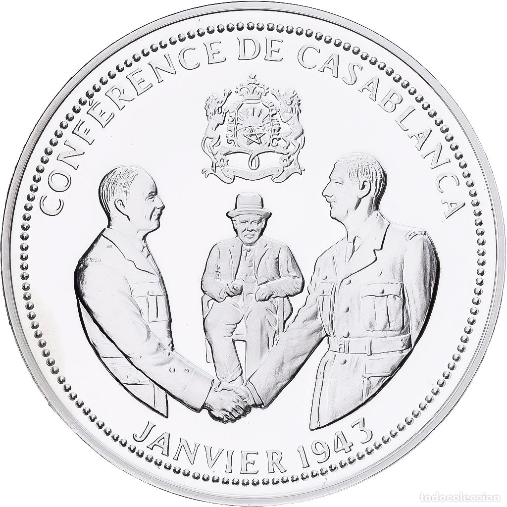 Medallas hist&oacute;ricas: [#1214199] Francia, medalla, Seconde Guerre Mondiale, Conf&eacute;rence de Casablanca, Plata, FDC
