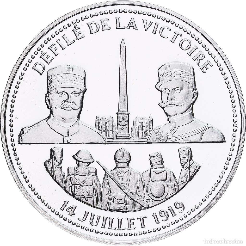 Medallas hist&oacute;ricas: [#1214210] Francia, medalla, Centenaire Premi&egrave;re Guerre Mondiale, D&eacute;fil&eacute; de la Victoire
