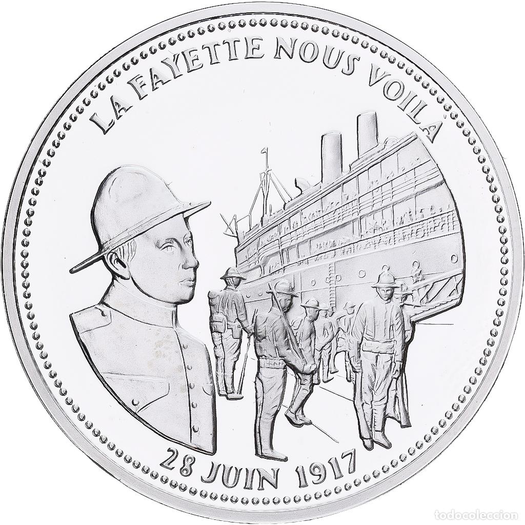 Medallas hist&oacute;ricas: [#1214193] Francia, medalla, La Fayette nous voil&agrave;, Plata, FDC